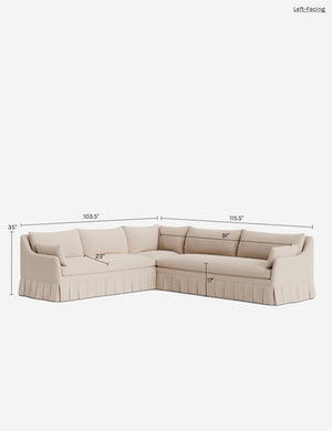 Portola Pleated Sectional Sofa : Balsam Classic Velvet / Left-Facing
