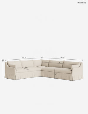 Portola Pleated Sectional Sofa : Army Performance Basketweave / Left-Facing
