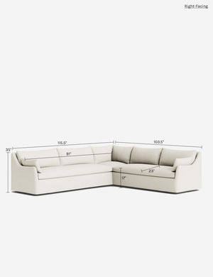 Portola Slipcover Corner Sectional Sofa : Sage Performance Striated Velvet / Right-Facing