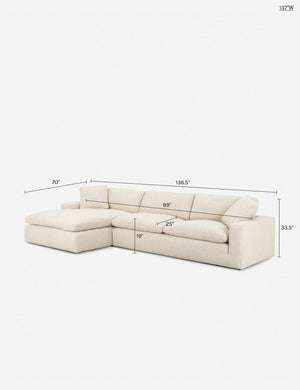 Rita Sectional Sofa : Cream / 107