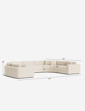 Rosado Modular U-Shaped Sectional Sofa : Sage Performance Striated Velvet