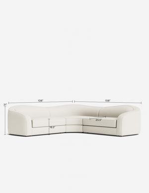 Shaw Corner Sectional Sofa : Ivory Modern Boucle