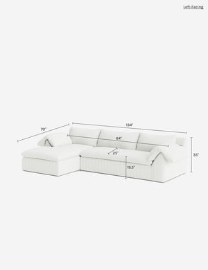 Yucca Chaise Sectional Sofa by Carly Cushnie : Paprika Como Velvet / Left-Facing