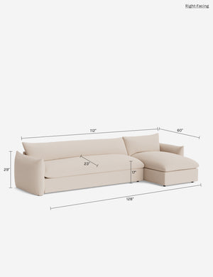 Banks Chaise Sectional Sofa : Ivory Modern Boucle / Left-Facing