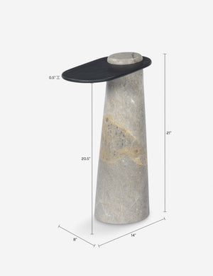 Nao Side Table : Grey Marble