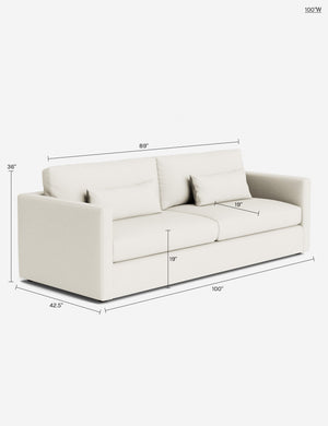 Durham Sofa : Taupe Faux Mohair / 90
