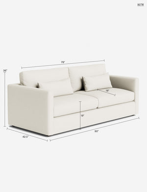 Durham Sofa : Taupe Faux Mohair / 90