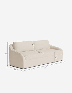Liba Sofa : Ivory Modern Boucle