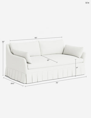 Portola Luxe Depth Pleated Sofa : Flax Performance Cotton Weave / 72