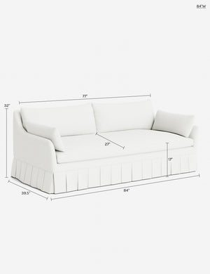 Portola Luxe Depth Pleated Sofa : Flax Performance Cotton Weave / 72