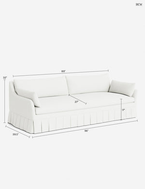 Portola Luxe Depth Pleated Sofa : Flax Performance Cotton Weave / 72