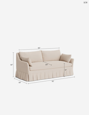 Portola Pleated Sofa : Army Performance Basketweave / 72