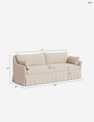 Portola Pleated Sofa : Army Performance Basketweave / 72