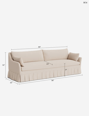 Portola Pleated Sofa : Army Performance Basketweave / 72