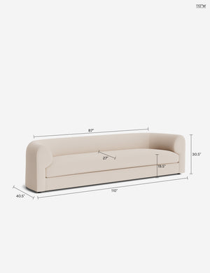 Sergio Sofa : Ivory Modern Boucle / 110