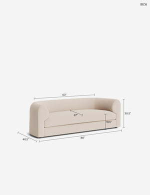 Sergio Sofa : Ivory Modern Boucle / 110