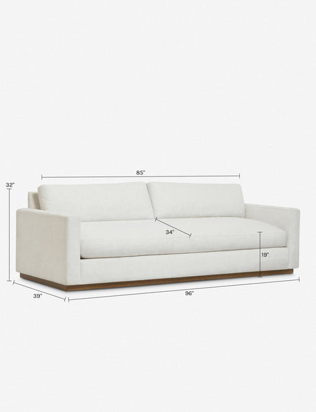 #dimensions::39489541144675| Dimensions on the Walden white sofa
