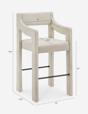 Ellen Counter Stool : Natural Stripe