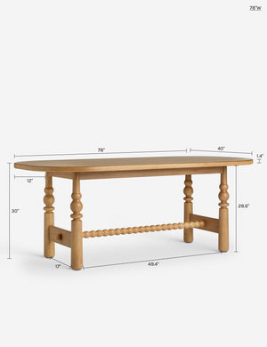 Open Box: Blume Oval Dining Table, Natural 78