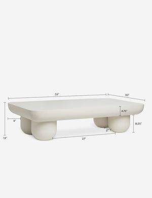 Open Box: Clouded Rectangle Coffee Table, Matte White by Sarah Sherman Samuel