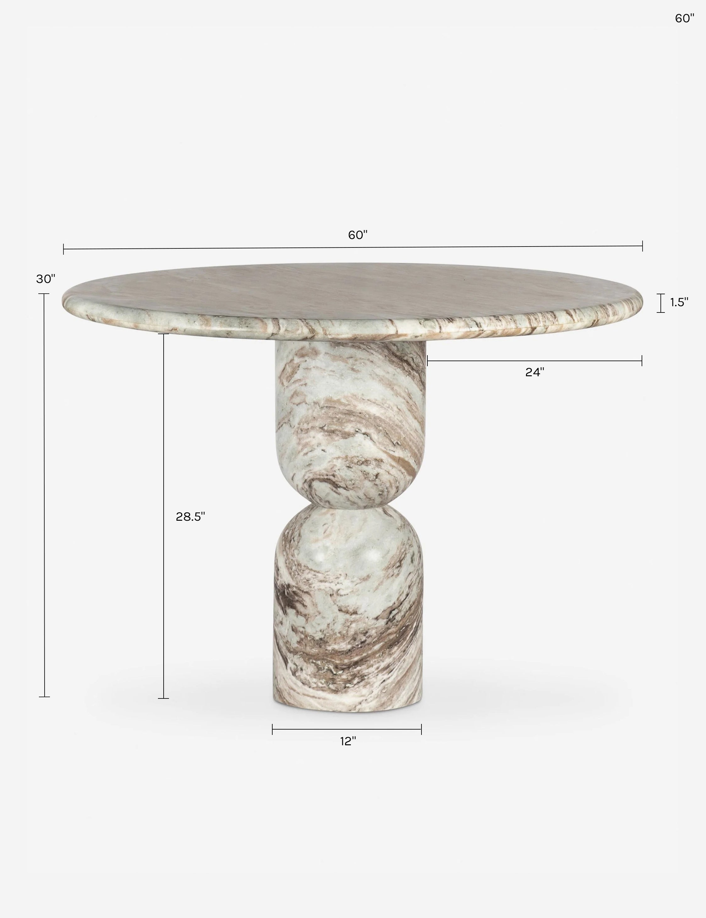 Figueroa Round Travertine Dining Table - Thumbnail 4