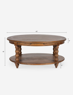 Foxton Round Coffee Table : Brown