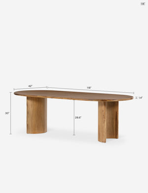 Gilda Oval Dining Table : Brown / 94