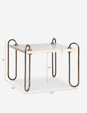 Open Box: Kimberly Side Table, Ivory Marble