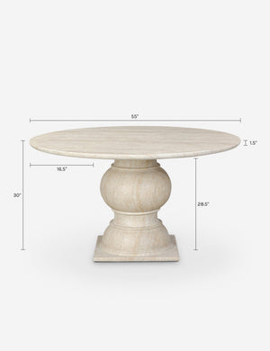 Macalaster Round Dining Table by Amber Lewis x Four Hands : Faux Travertine