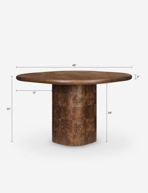 Malko Square Dining Table by Amber Lewis x Four Hands : Dark Brown Burl