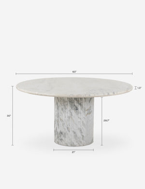 Mercer Round Dining Table : White Marble
