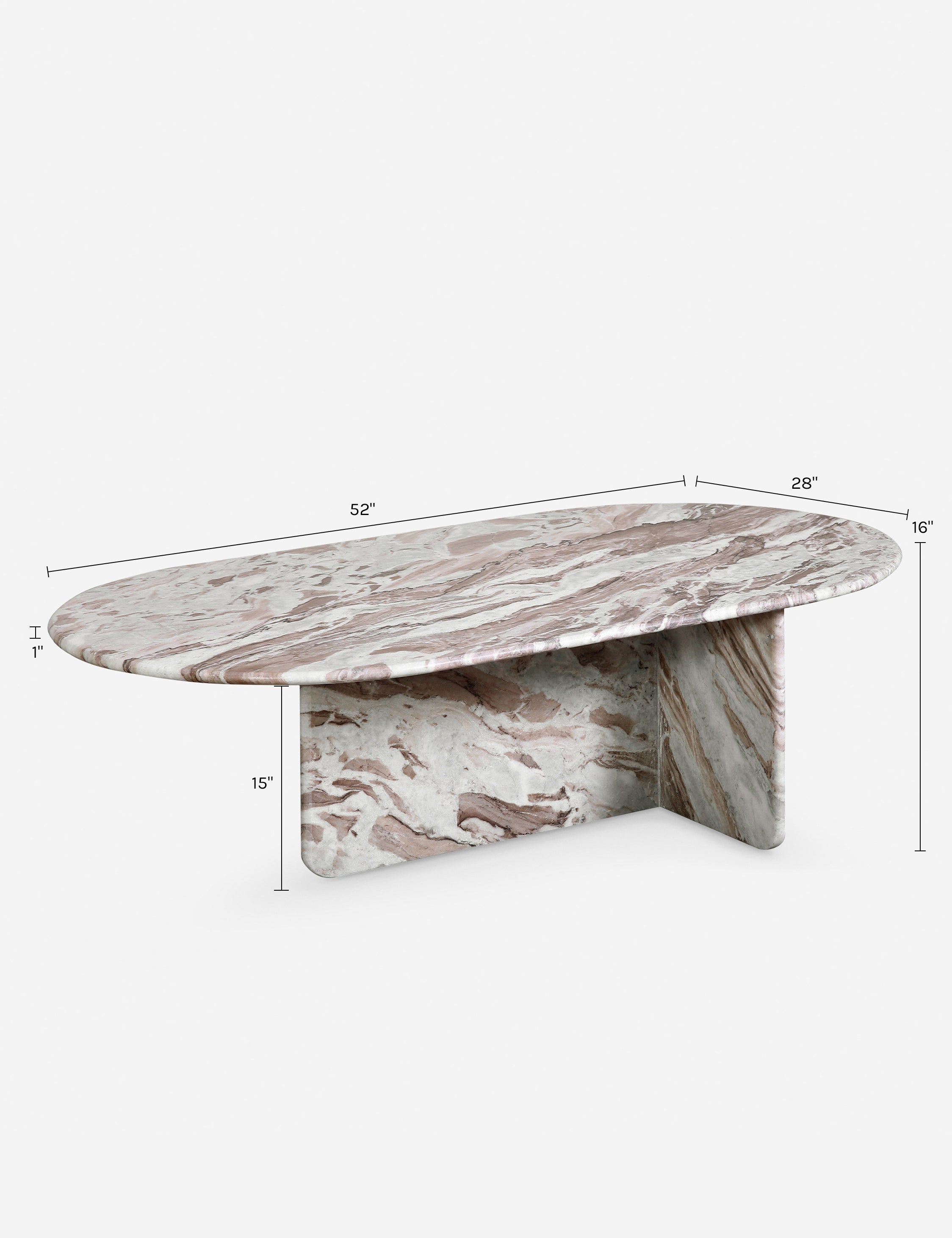 Pereda Oval Coffee Table - Thumbnail 4