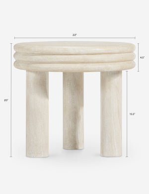 Roma Round Side Table by Button Atelier x Co.House Designs : Cream Faux Travertine