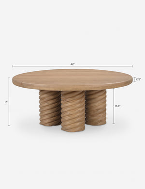 Treccia Round Coffee Table by Gillian Segal for Moe's : Natural Oak