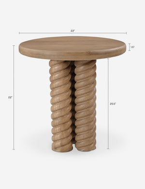 Treccia Round Side Table by Gillian Segal for Moe's : Natural Oak