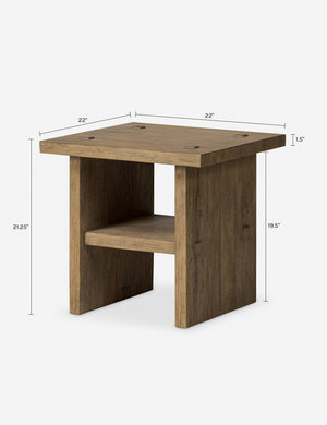 Zeno Side Table by Amber Lewis x Four Hands : Distressed Blonde Oak