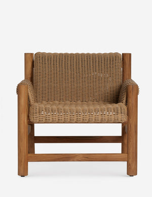 Gally wicker and teak outdoor accent chair.