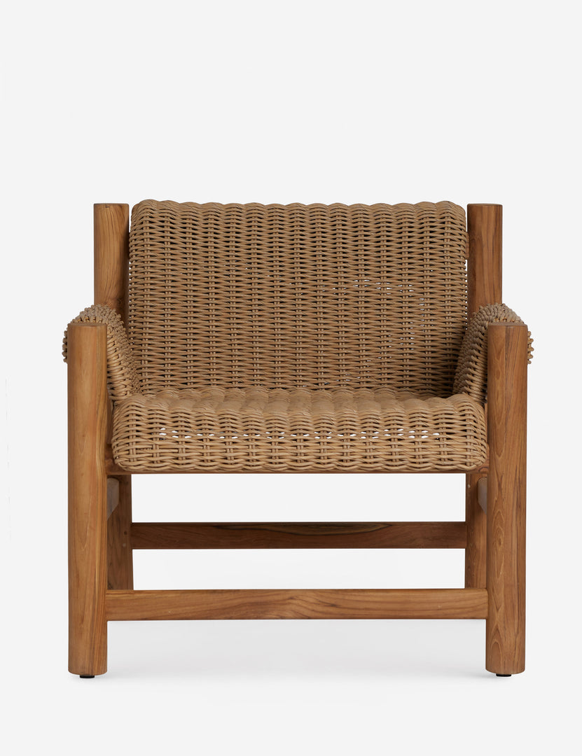 #color::natural | Gally wicker and teak outdoor accent chair.