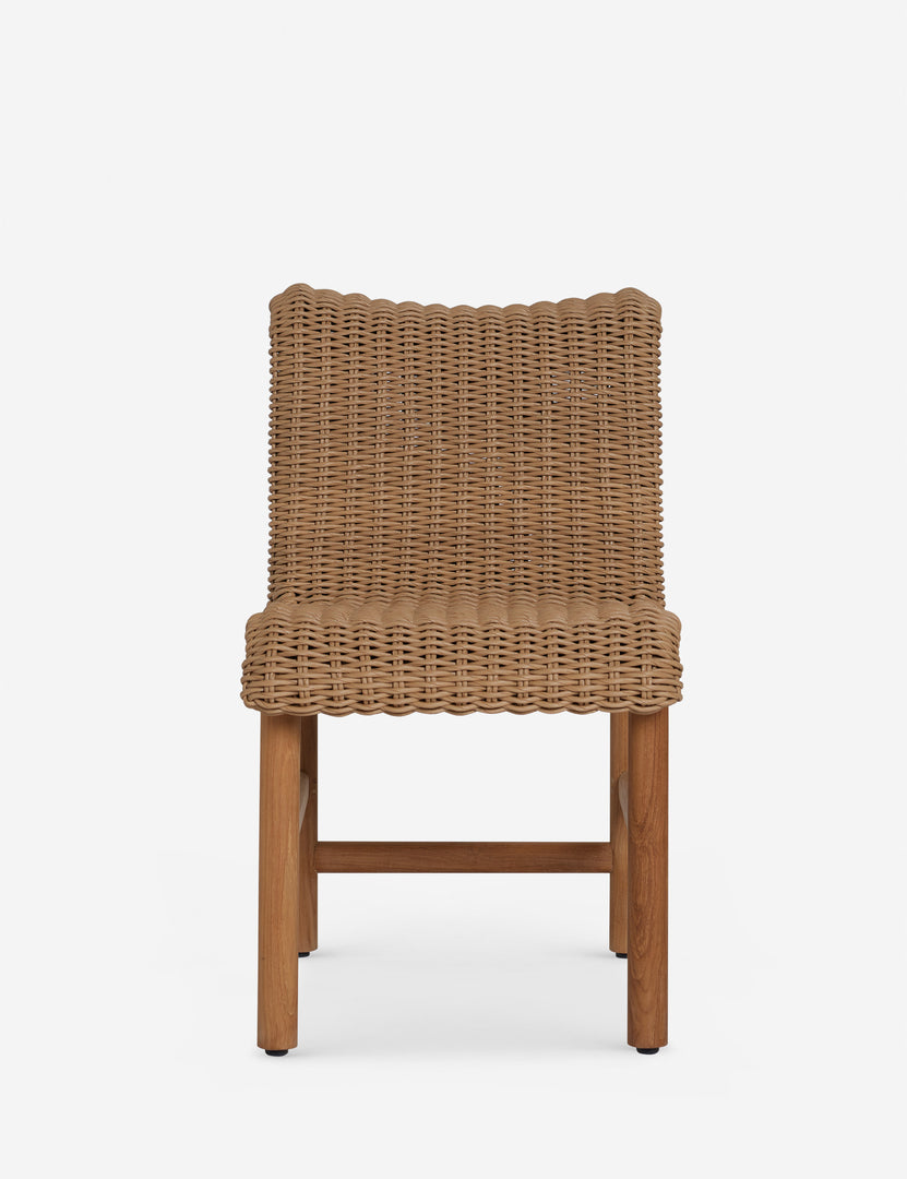 #color::natural | Gally wicker and teak outdoor dining chair.