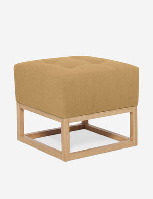 Angled view of the Grasmere Camel Linen Ottoman