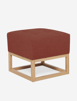 Angled view of the Grasmere Terracotta Linen Ottoman