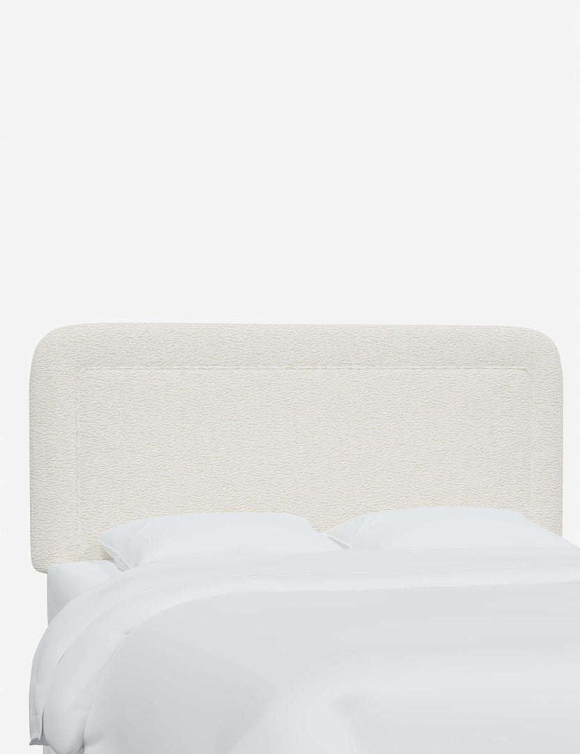 #color::cream-sherpa #size::full #size::queen #size::king #size::cal-king | Angled view of the Gwendolyn Cream Sherpa headboard