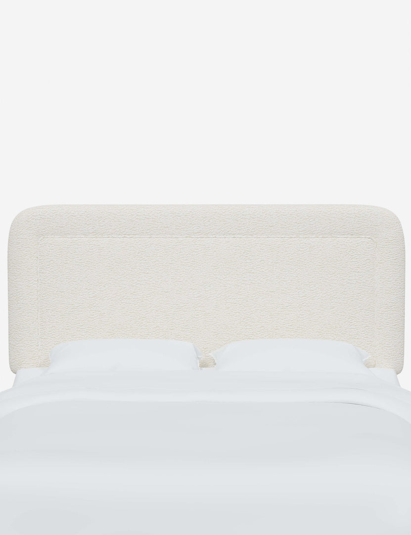 #color::cream-sherpa #size::full #size::queen #size::king #size::cal-king | Gwendolyn Cream Sherpa headboard with soft, arched corners and an interior welt border