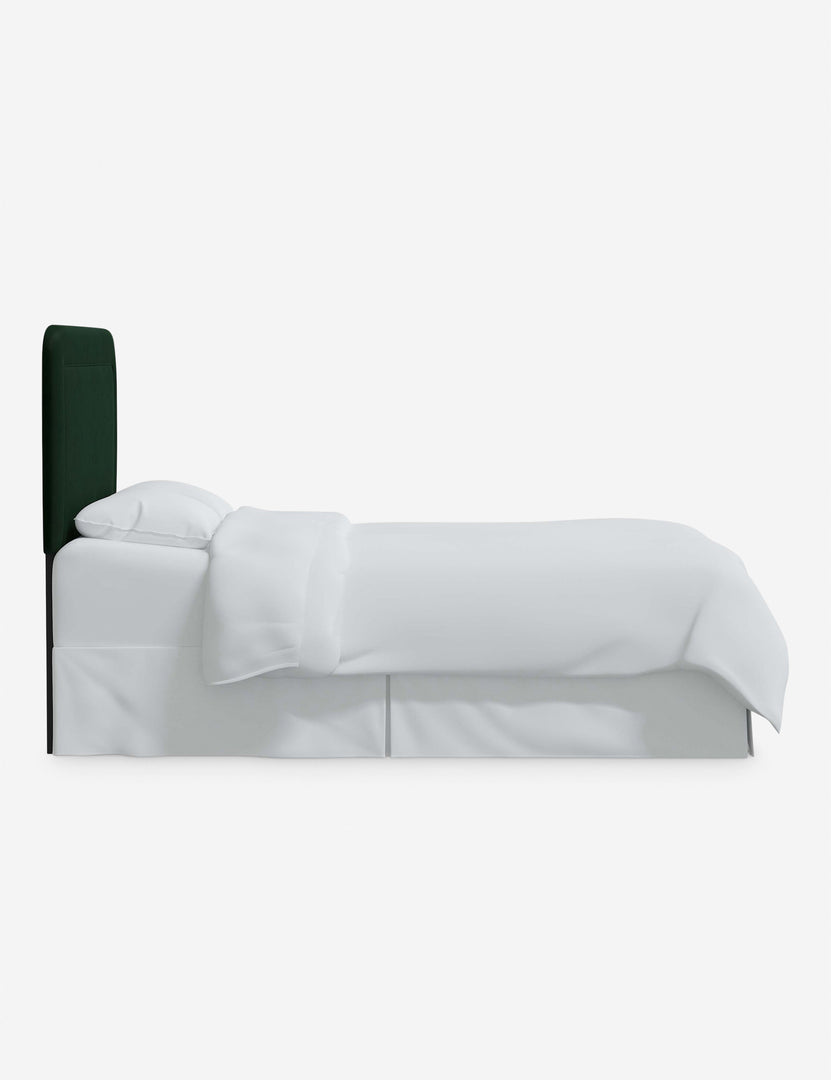 #color::emerald-velvet #size::full #size::queen #size::king #size::cal-king | Side of the Gwendolyn Emerald Green Velvet headboard