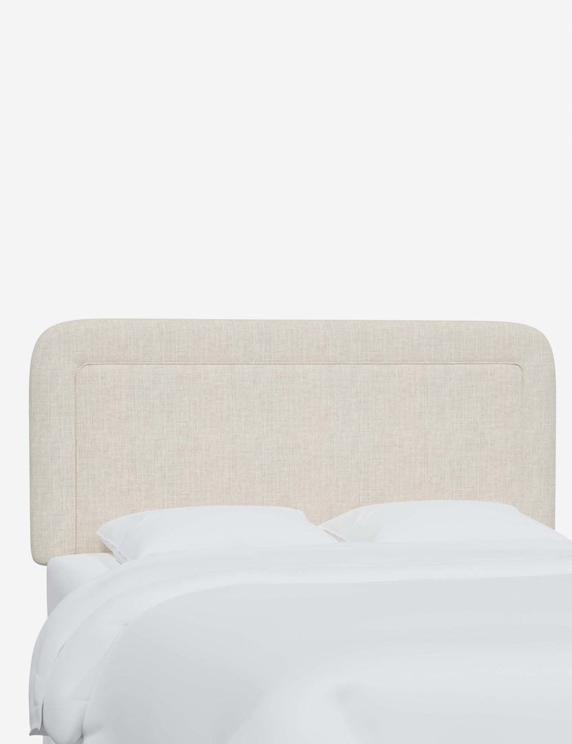 #color::talc-linen #size::full #size::queen #size::king #size::cal-king | Angled view of the Gwendolyn Talc Linen headboard