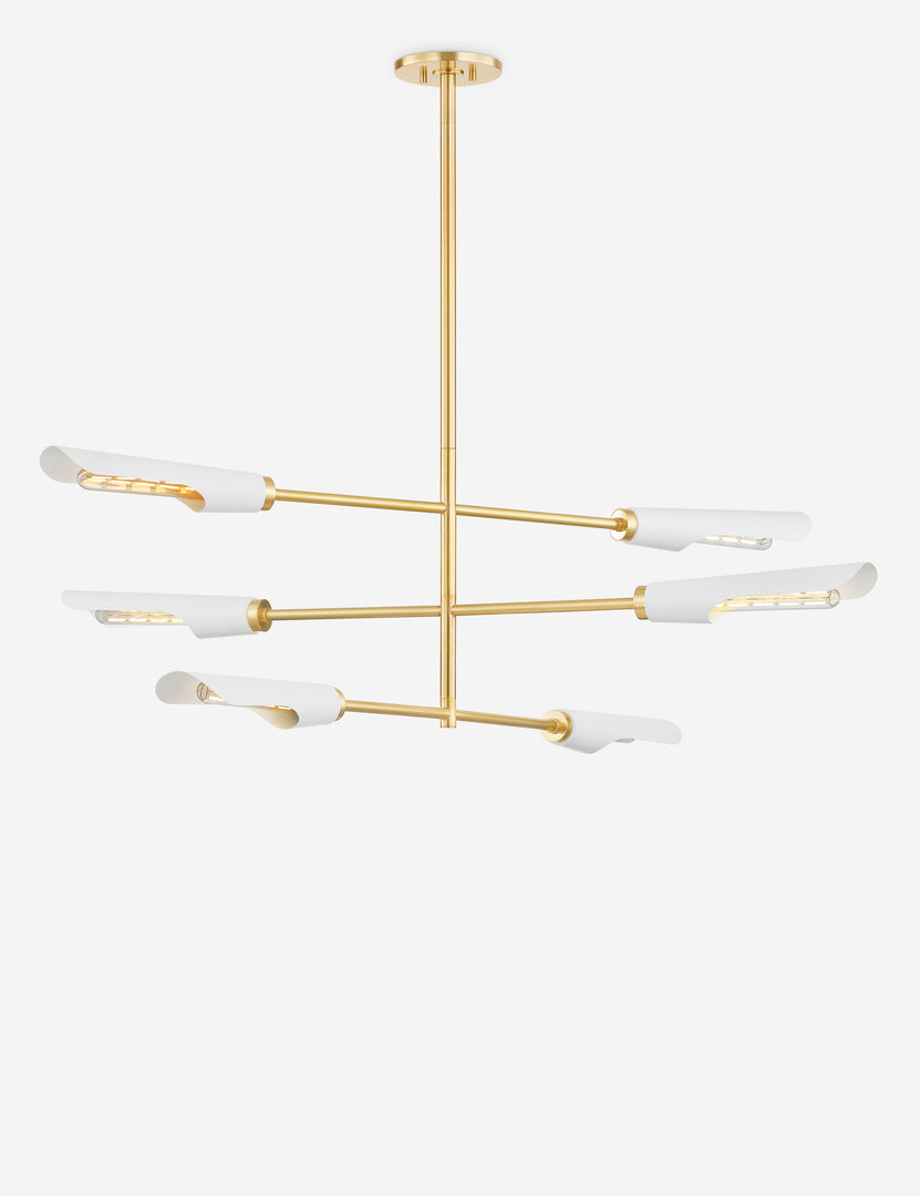 #color::brass #size::48-dia | Rinaldi modern brass finish chandelier.