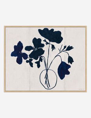 Anemone floral navy and white wall artwork print