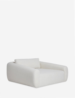 Harlowe softly sculpted plush media lounger side view.
