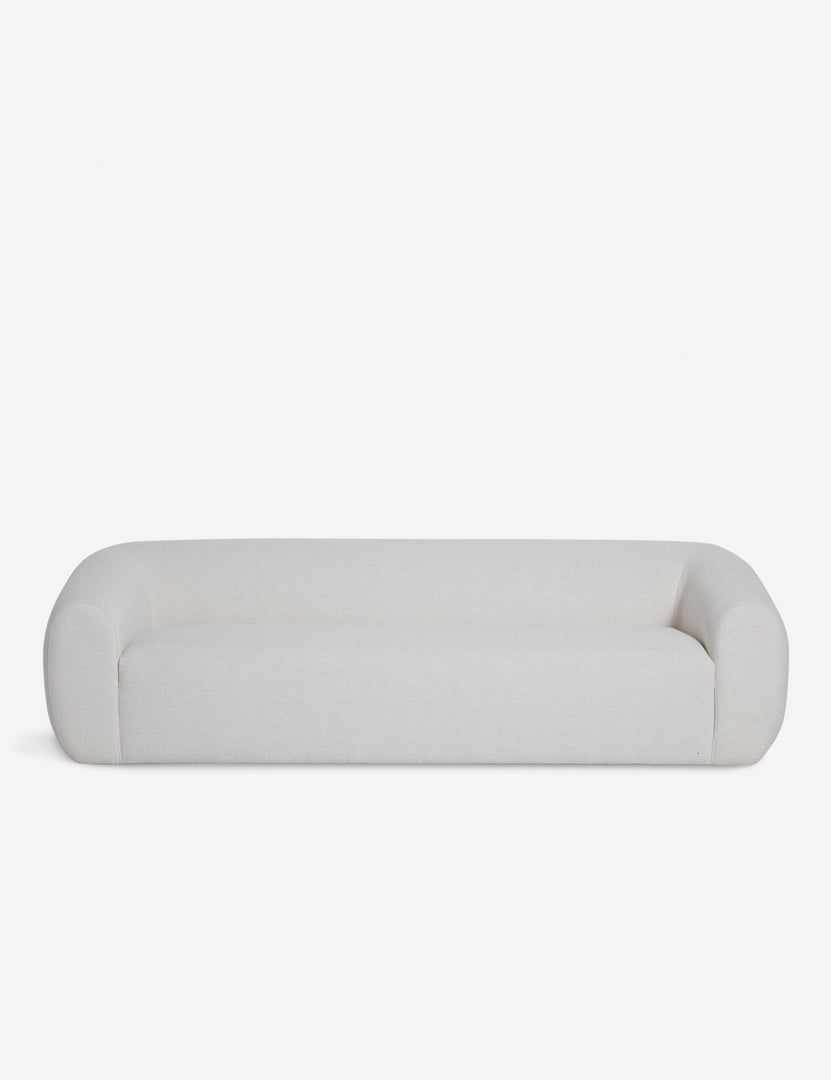 | Harlowe softly sculpted modern ivory sofa.