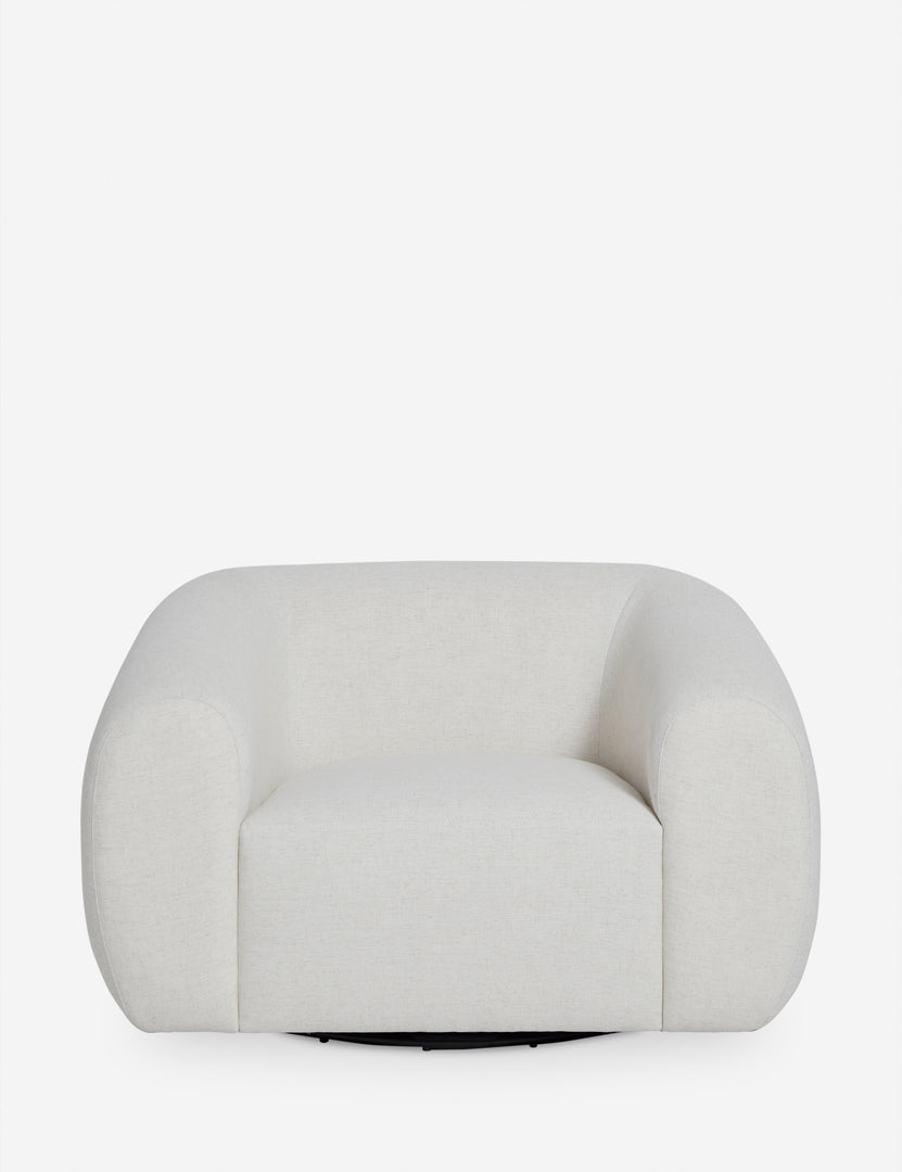 | Harlowe softly sculpted plush swivel accent chair.